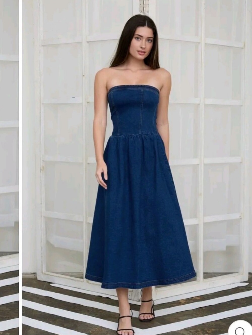 The Workshop Strapless Denim Dress Sz Small NWT